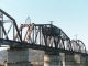The historic swing bridge over the Cumberland River in Clarksville, Tennessee.