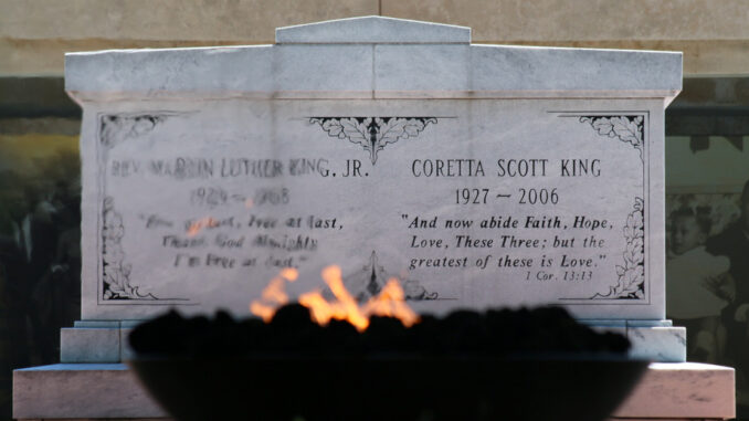 The crypt of Dr. Martin Luther King Jr. and Coretta Scott King as seen on May 2, 2015.