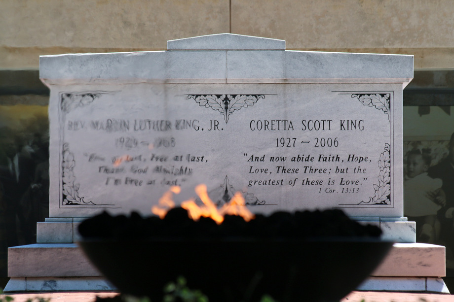 The crypt of Dr. Martin Luther King Jr. and Coretta Scott King as seen on May 2, 2015.