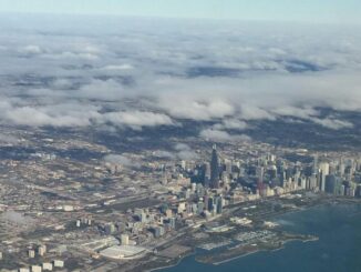 A view of Chicago from above.