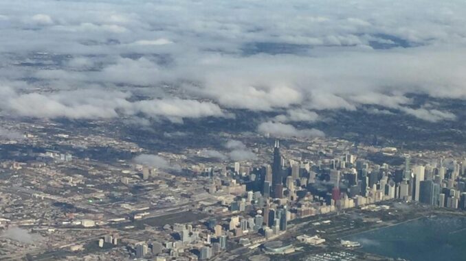 A view of Chicago from above.