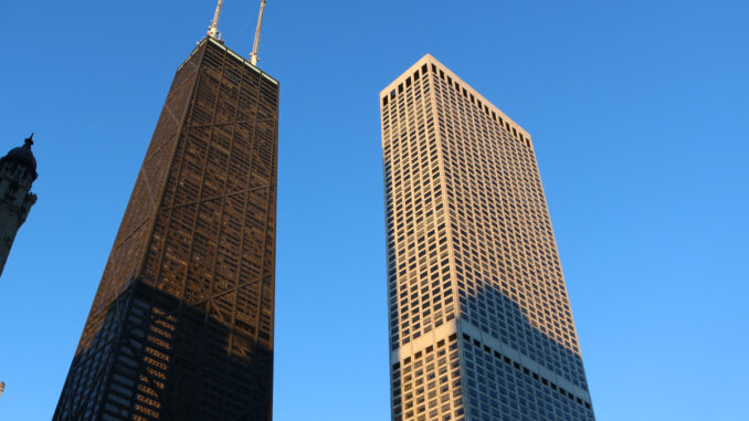 A view of the John Hancock Center, left, on Jan. 16, 2016.