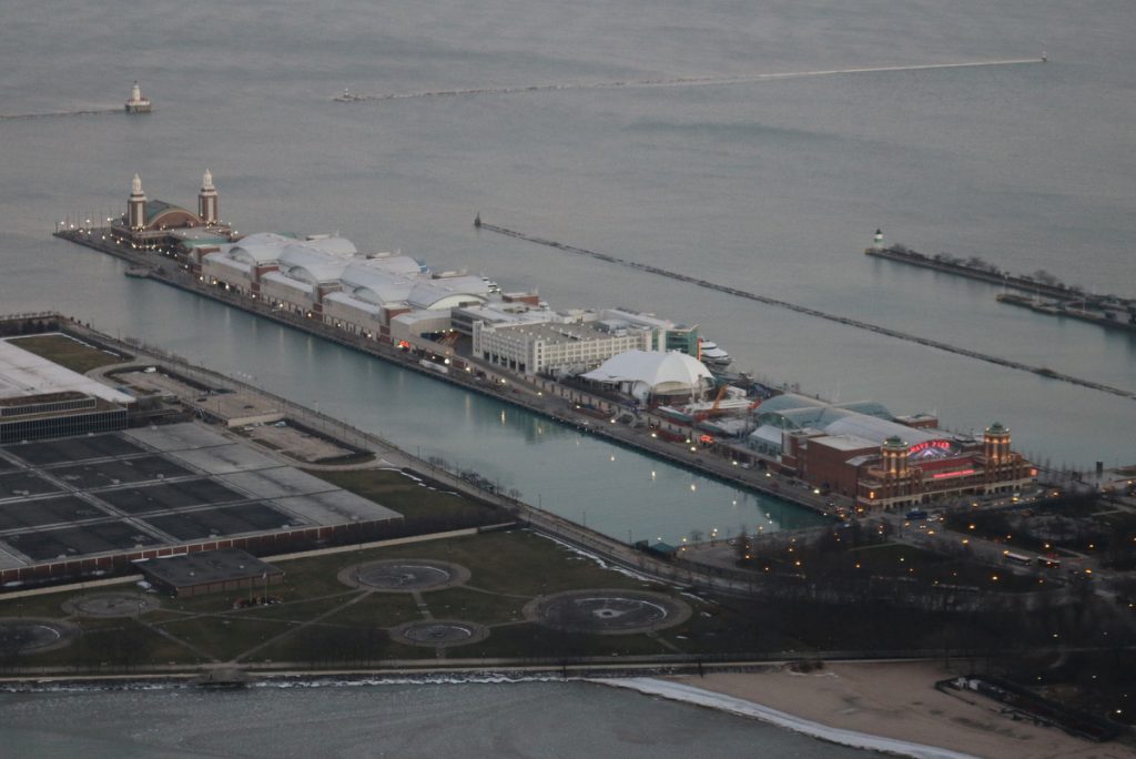 A view of Navy Pier in Chicago as seen from the John Hancock Center on Jan. 16, 2016. (Photo by Todd DeFeo)