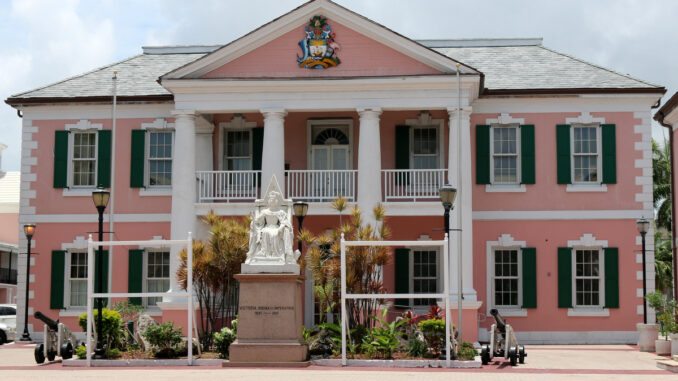 A statue of Queen Victoria, erected in 1901, stands in Parliament Square outside of Bahamian Parliament in Nassau, Bahamas, on June 13, 2015.