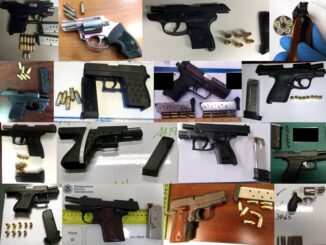 Guns confiscated at TSA checkpoints.