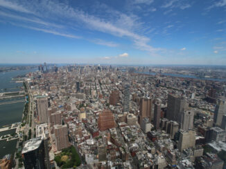 A view of New York City from One World Observatory.