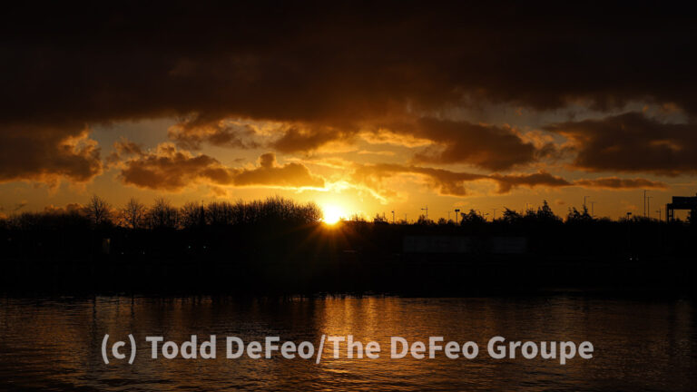 The sun rises on Belfast